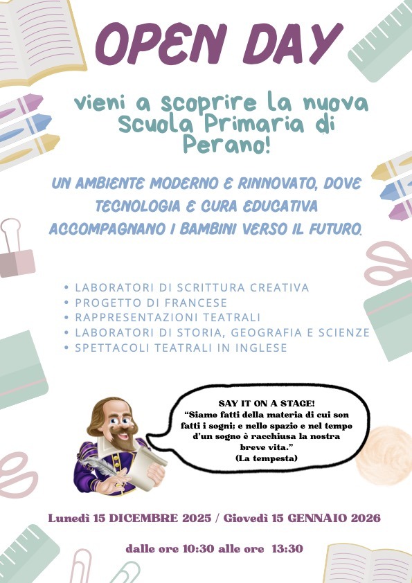 Open Day – Scuola Primaria di Perano